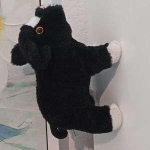 A stuffed animal pig